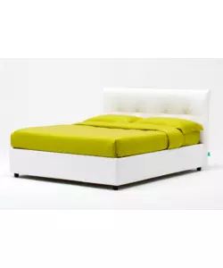 Letto matrimoniale "easy" bianco con rete e contenitore, 160x190 cm